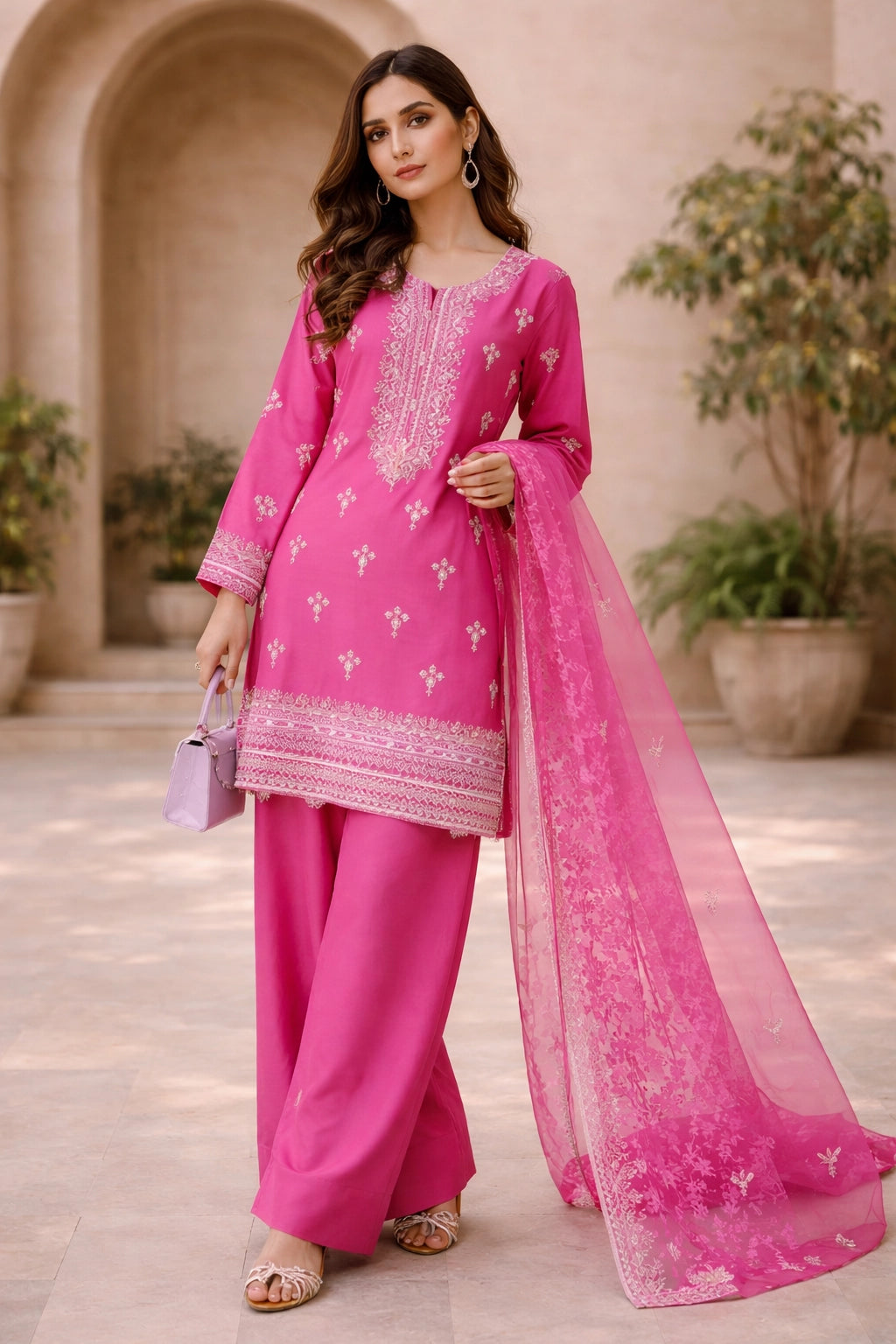 Short Kameez Pink