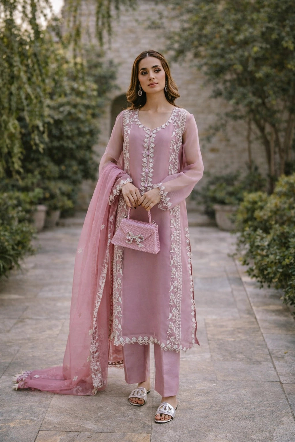 ZAREEN-Embriodary Pink