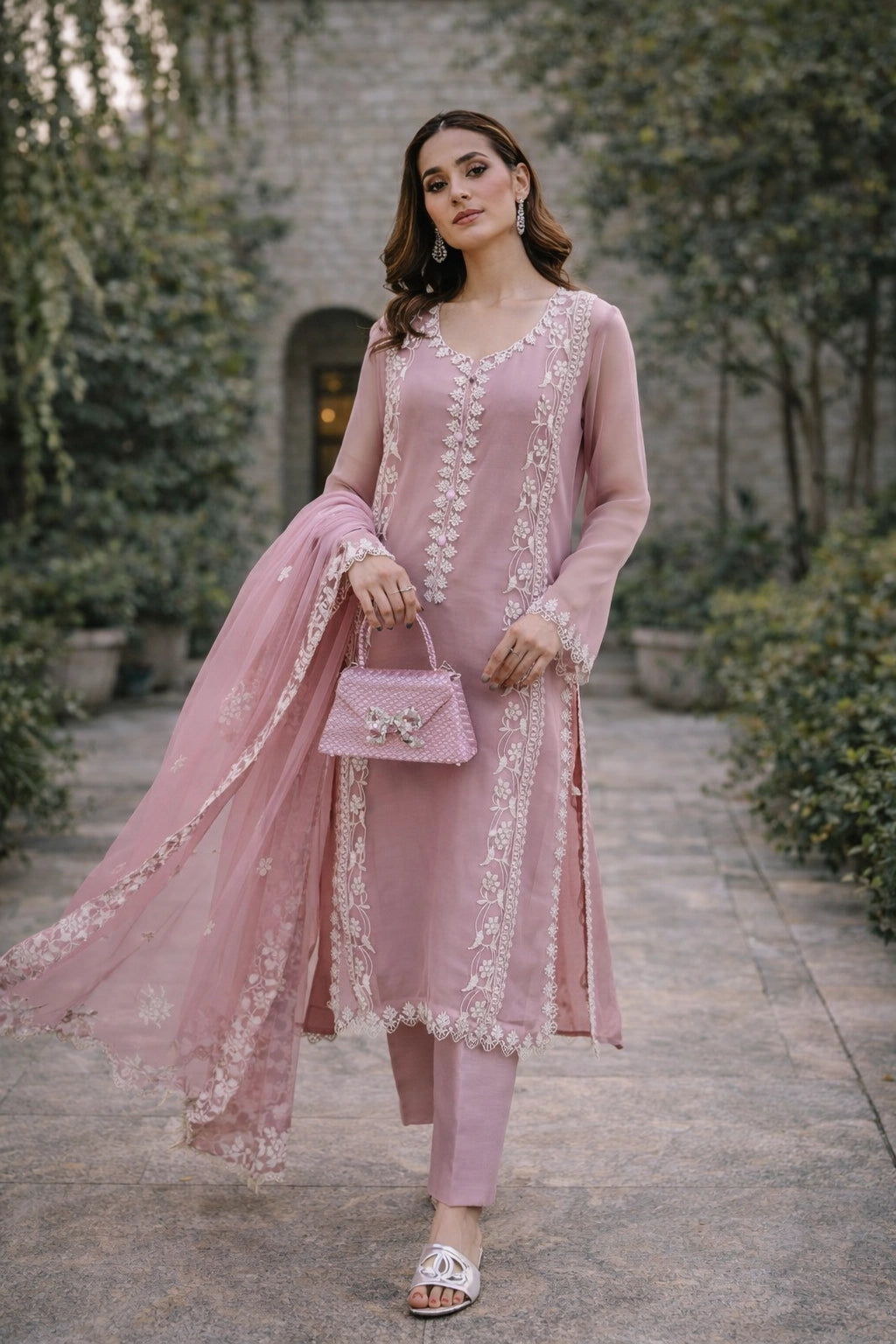 ZAREEN-Embriodary Pink