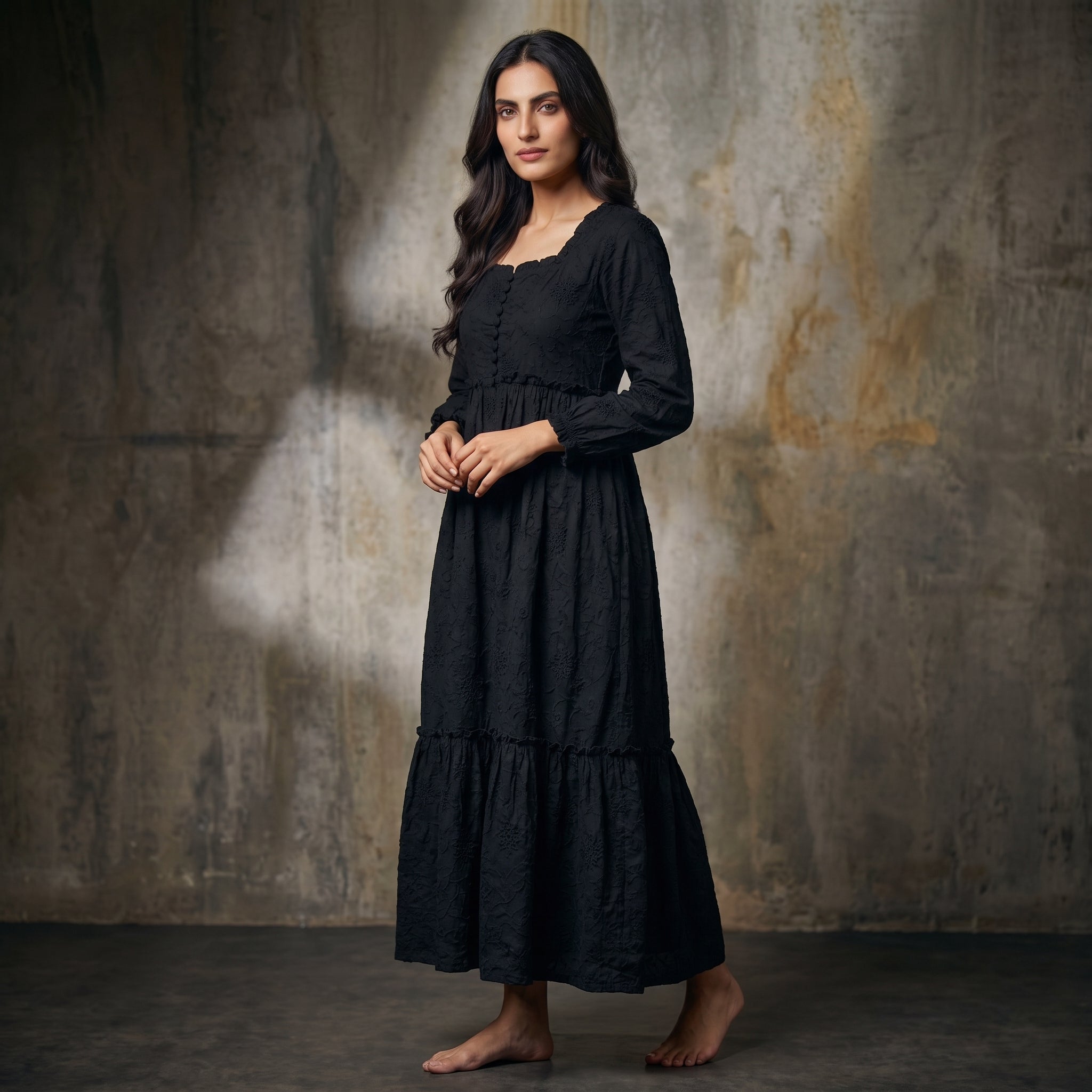 Rayshem Studio – Obsidian Cutwork Smocked Dress