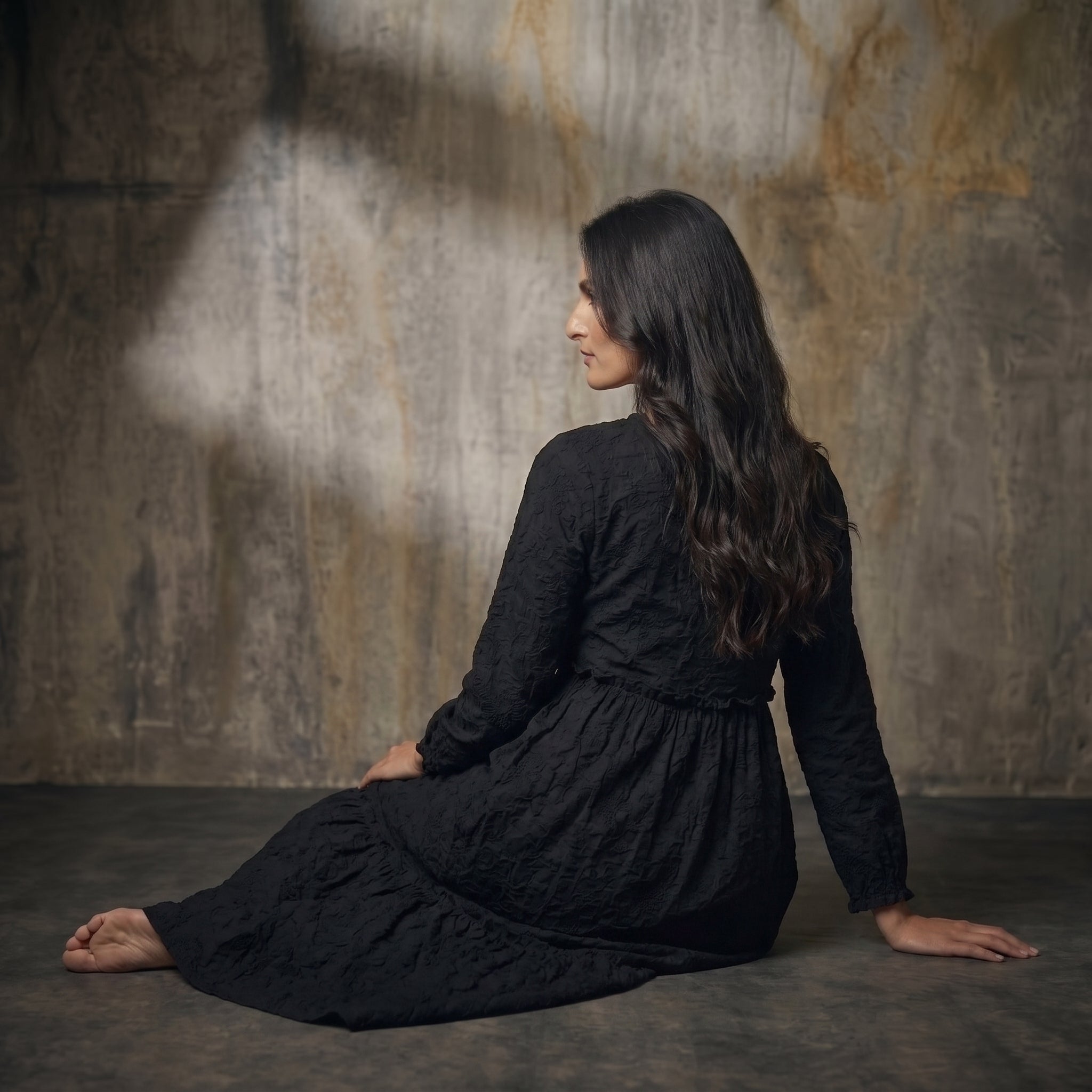 Rayshem Studio – Obsidian Cutwork Smocked Dress